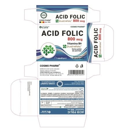 Acid Folic Quatrefolic 800 mcg, 30 capsule, Cosmo Pharm Acid Folic Quatrefolic 800 mcg, 30 capsule, Cosmo Pharm