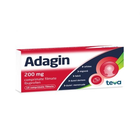 Adagin, 200 mg, 10 comprimate filmate, Teva Adagin, 200 mg, 10 comprimate filmate, Teva