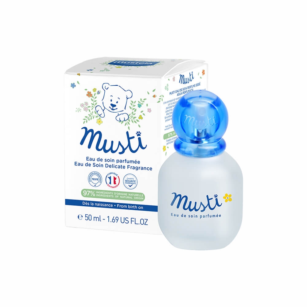 Apa de ingrijire parfumata Musti, 50 ml, Mustela Apa de ingrijire parfumata Musti, 50 ml, Mustela
