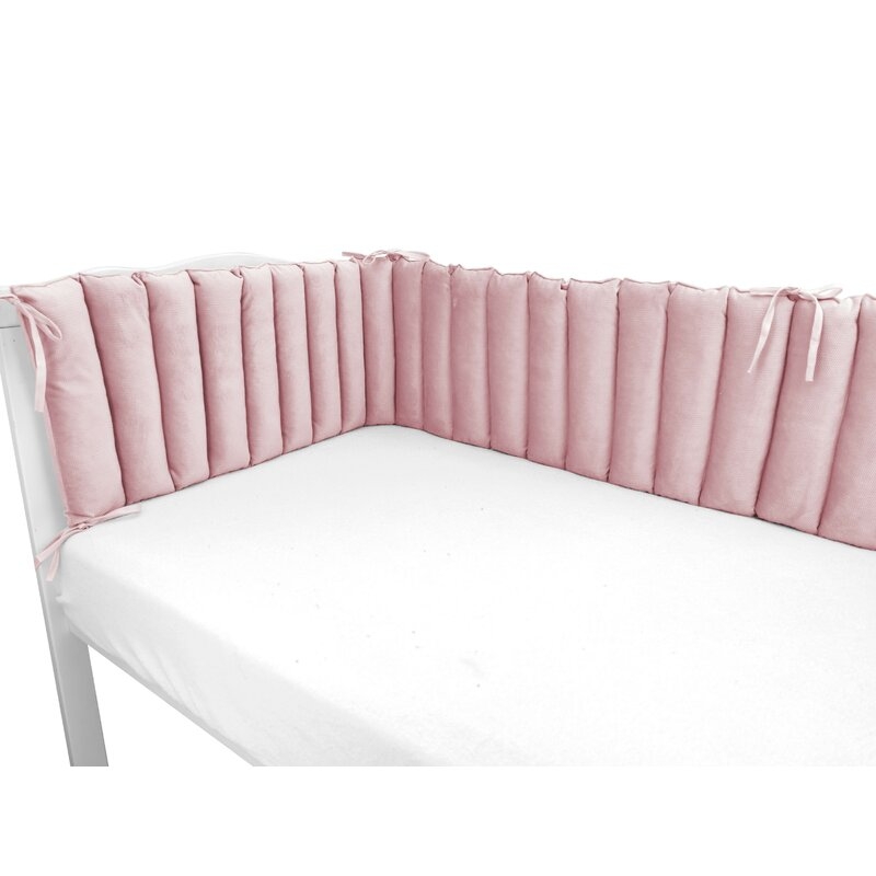 Aparatoare pentru patut, MimiNu, Tip panou, Pentru patut, Lungime 180 cm, Din catifea, Raspberry