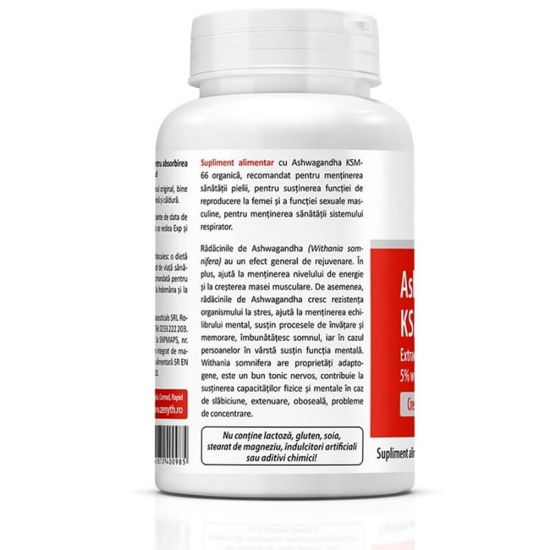 Ashwaghanda KSM-66 300 mg, 60 capsule, Zenyth Ashwaghanda KSM-66 300 mg, 60 capsule, Zenyth