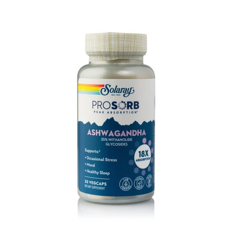 Ashwagandha Prosorb 240 mg Solaray, 30 capsule vegetale, Secom