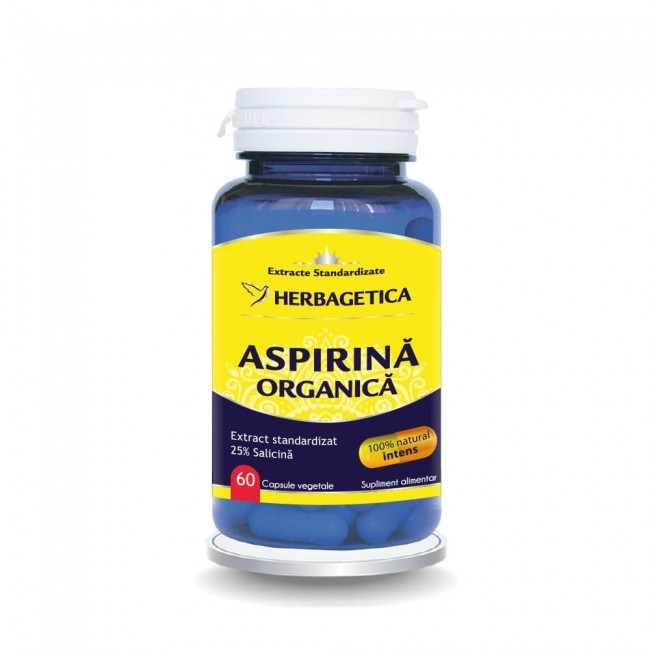 Aspirina Organica, 60 capsule, Herbagetica Aspirina Organica, 60 capsule, Herbagetica