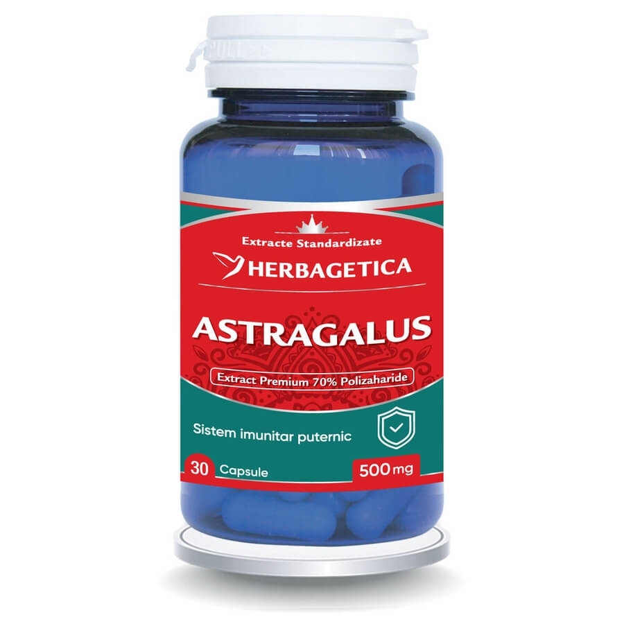 Astragalus, 500 mg, 30 capsule, Herbagetica Astragalus, 500 mg, 30 capsule, Herbagetica
