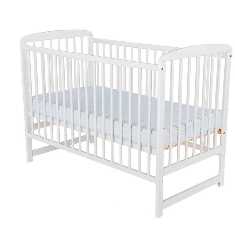 BabyNeeds - Patut din lemn Ola 120x60 cm Alb BabyNeeds - Patut din lemn Ola 120x60 cm Alb