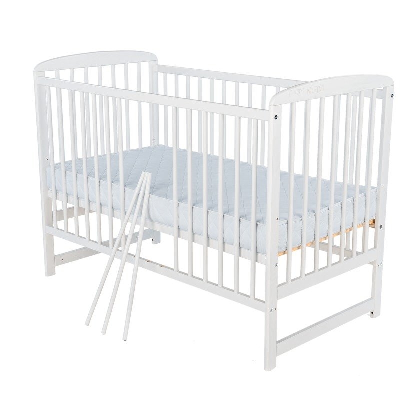 BabyNeeds - Patut din lemn Ola 120x60 cm Alb BabyNeeds - Patut din lemn Ola 120x60 cm Alb