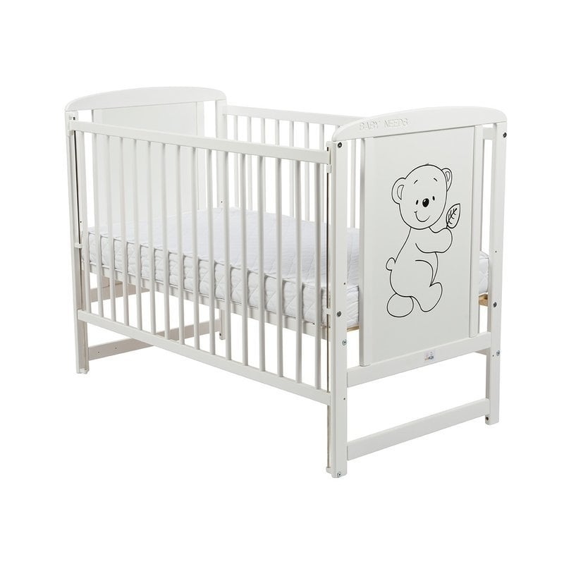 BabyNeeds - Patut din lemn Timmi 120x60 cm cu laterala culisanta Alb BabyNeeds - Patut din lemn Timmi 120x60 cm cu laterala culisanta Alb