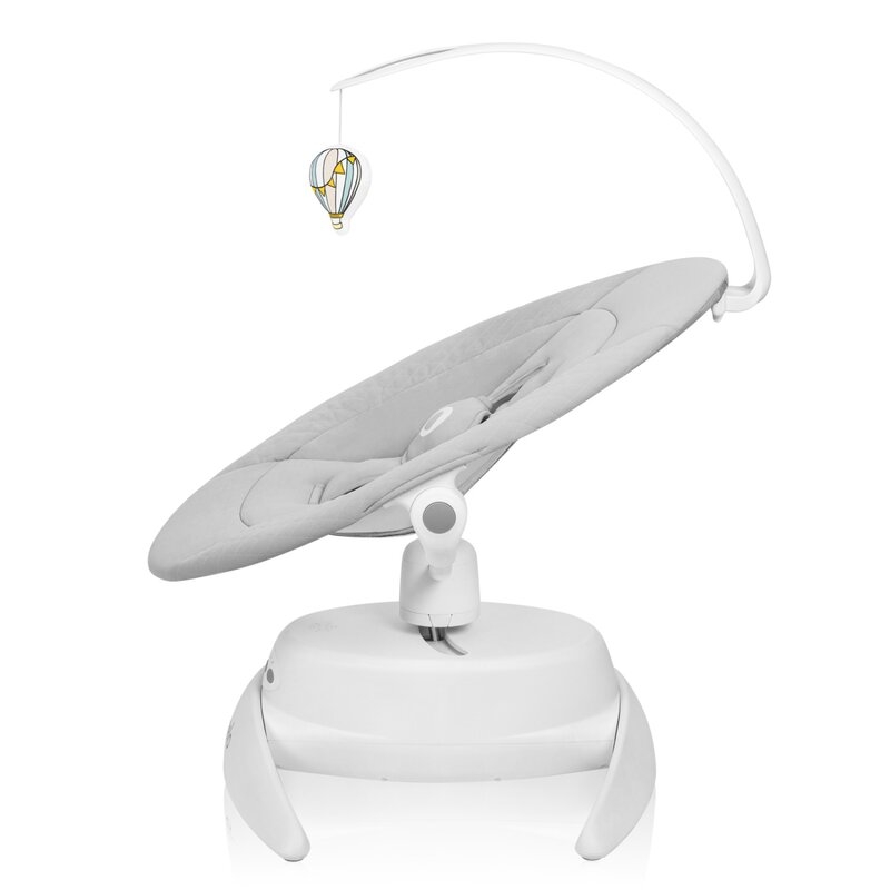 Balansoar, Lionelo, Iris, 2 in 1, Rotire 360 grade, Electric, Cu 3 moduri de leganare, Cu 5 trepte de viteza, Cu 3 pozitii de inclinare, Pana la 9 kg, Gri