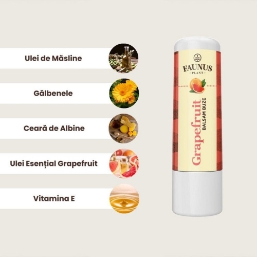 Balsam pentru buze Grapefruit, 5 ml, Faunus Plant