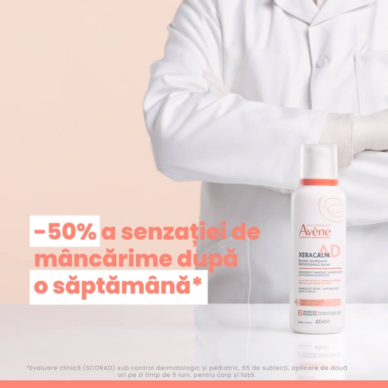 Balsam relipidant pentru pielea uscata predispusa la dermatita atopica sau prurit XeraCalm AD, 400 ml, Avene Balsam relipidant pentru pielea uscata predispusa la dermatita atopica sau prurit XeraCalm AD, 400 ml, Avene