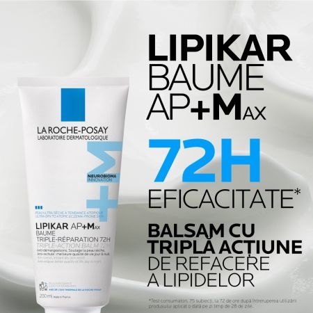 Balsam triplu reparator Lipikar Baume AP+Max, 200 ml, La Roche-Posay