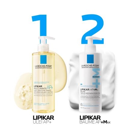 Balsam triplu reparator Lipikar Baume AP+Max, 400 ml, La Roche-Posay