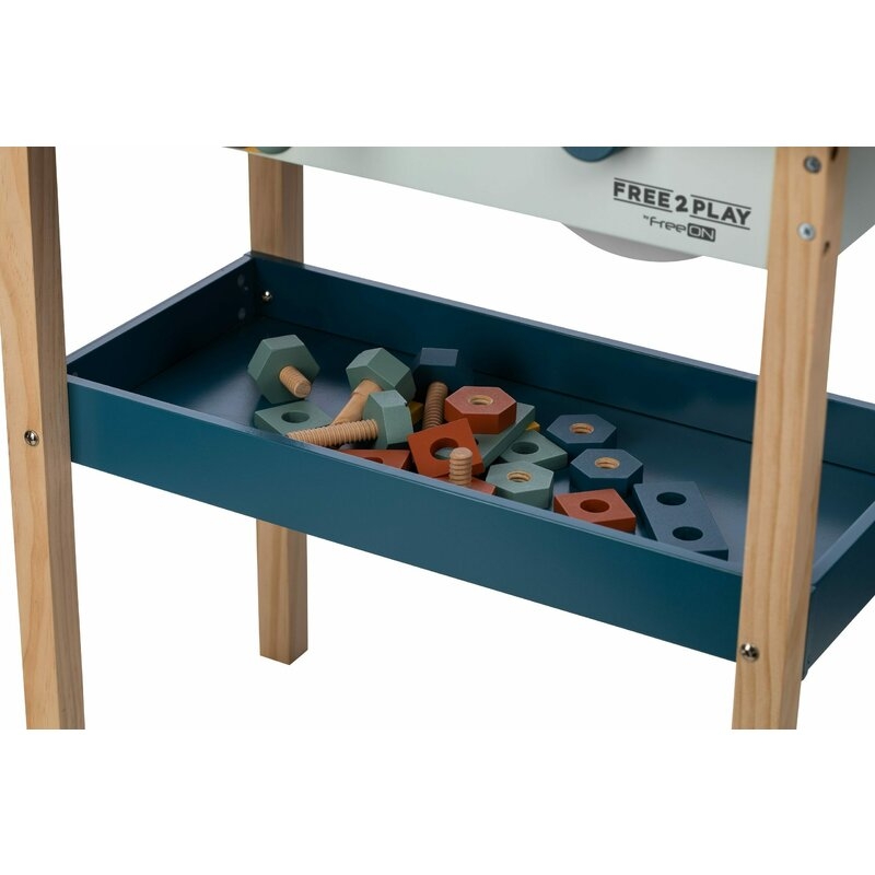 Banc de lucru, Free2Play, My first wooden Work Bench, Cu diverse unelte si accesorii, Pliabil, 55 x 28,5 x 85 cm, 36 luni+, Multicolor Banc de lucru, Free2Play, My first wooden Work Bench, Cu diverse unelte si accesorii, Pliabil, 55 x 28,5 x 85 cm, 36 luni+, Multicolor