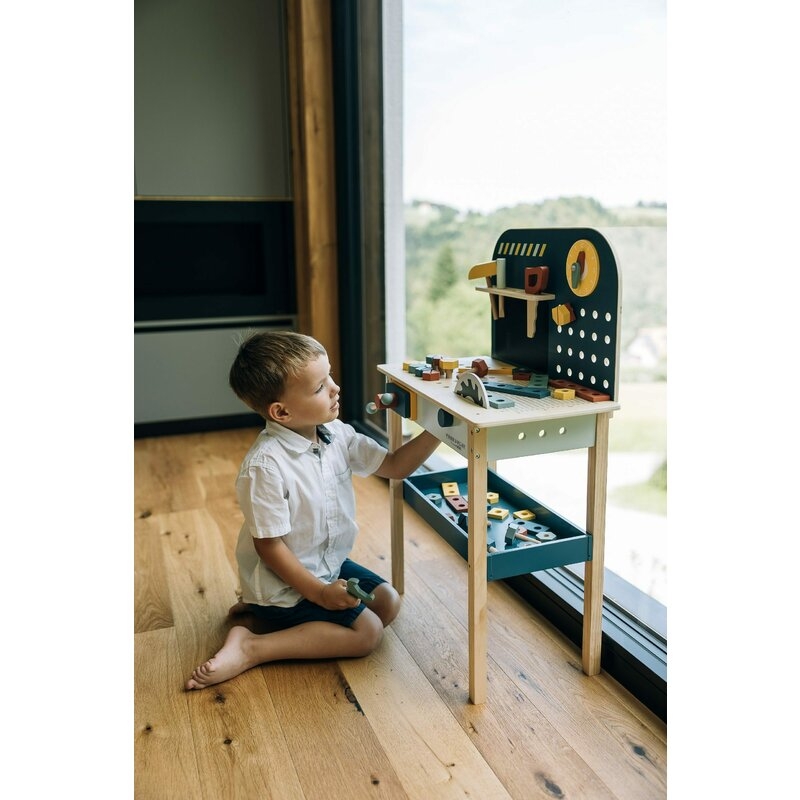 Banc de lucru, Free2Play, My first wooden Work Bench, Cu diverse unelte si accesorii, Pliabil, 55 x 28,5 x 85 cm, 36 luni+, Multicolor Banc de lucru, Free2Play, My first wooden Work Bench, Cu diverse unelte si accesorii, Pliabil, 55 x 28,5 x 85 cm, 36 luni+, Multicolor