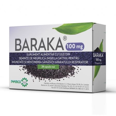 Baraka 100 mg, 24 capsule moi, Pharco Baraka 100 mg, 24 capsule moi, Pharco