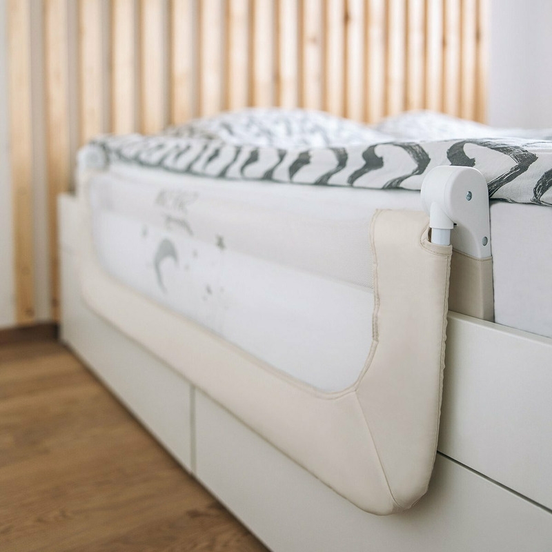 Bariera de protectie pentru pat bebe, Rabatabila, Instalare usoara, Dimensiune 135 x 57 cm, FreeON, Sweet Dreams, Light Beige Bariera de protectie pentru pat bebe, Rabatabila, Instalare usoara, Dimensiune 135 x 57 cm, FreeON, Sweet Dreams, Light Beige
