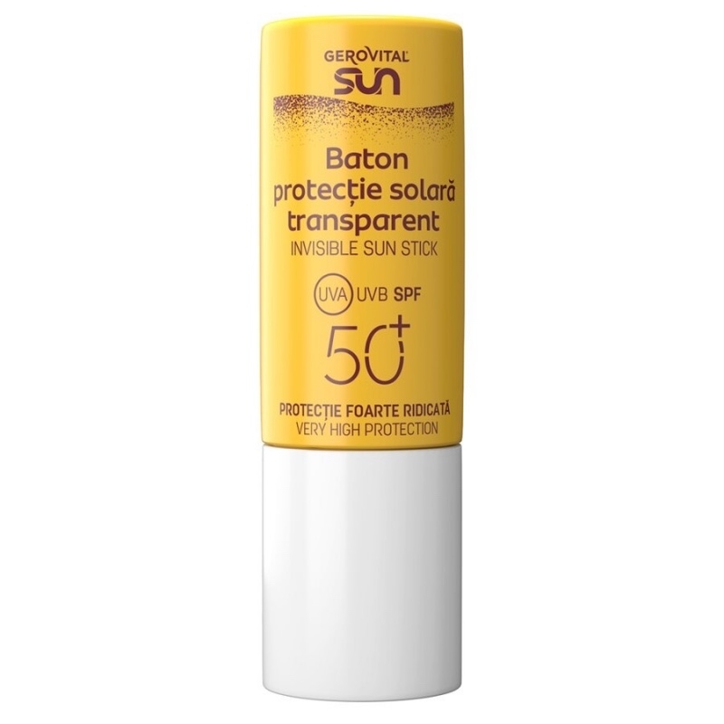 Baton transparent cu protectie solara SPF 50+ Sun, 12 ml, Gerovital