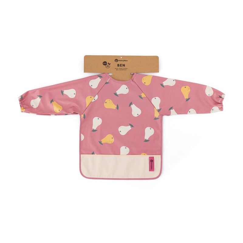 Baveta impermeabila, Petite&Mars, Cu maneci lungi, Usor de curatat, inchidere prin velcro, Dimensiune 38x42 cm, 24 luni+, Pink Pears Baveta impermeabila, Petite&Mars, Cu maneci lungi, Usor de curatat, inchidere prin velcro, Dimensiune 38x42 cm, 24 luni+, Pink Pears
