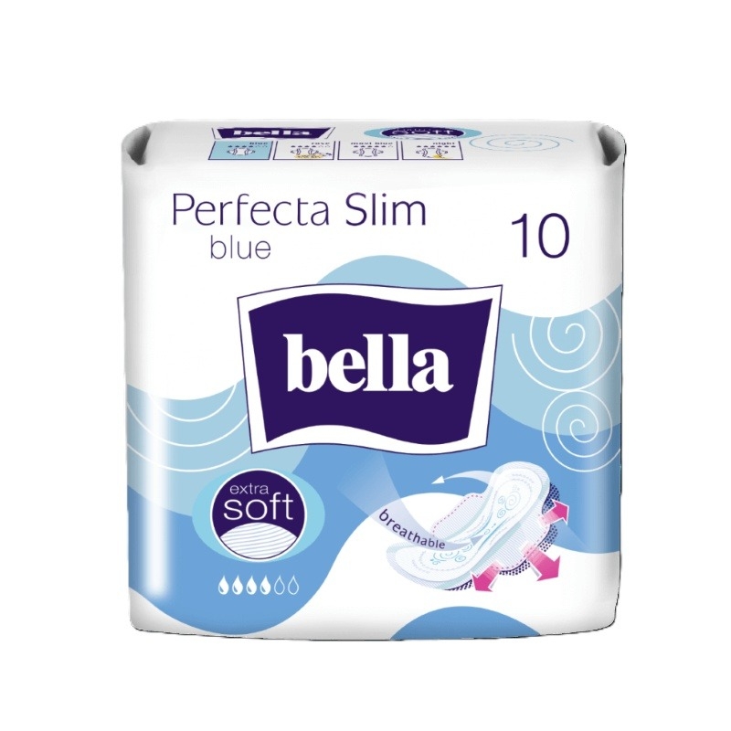 Perfecta Slim Blue absorbante, 10 bucati, Bella Perfecta Slim Blue absorbante, 10 bucati, Bella