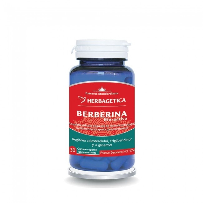 Berberina bio-activa, 30 capsule, Herbagetica Berberina bio-activa, 30 capsule, Herbagetica