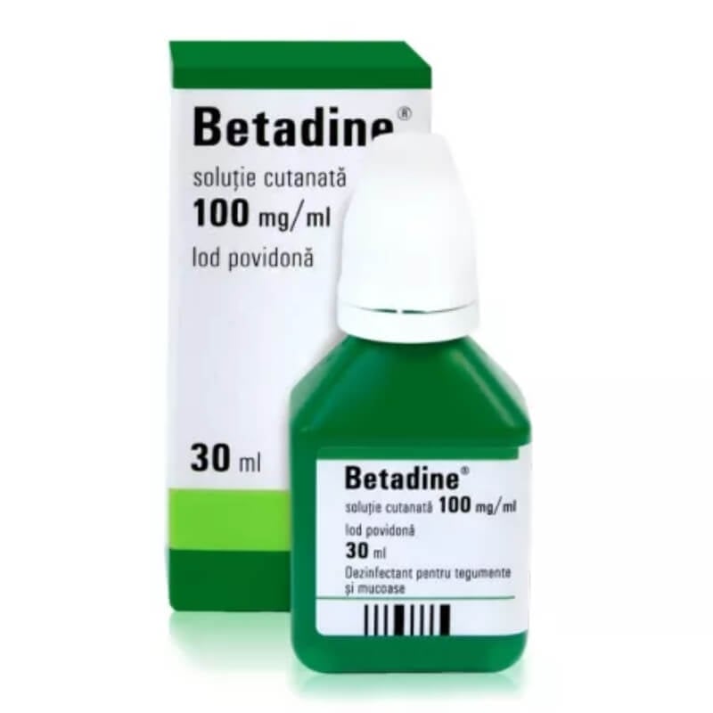Betadine solutie, 100 mg/ml, 30 ml, Egis Pharmaceuticals Betadine solutie, 100 mg/ml, 30 ml, Egis Pharmaceuticals