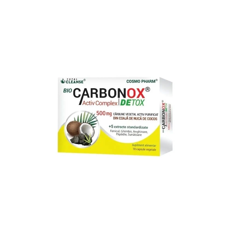 Bio Carbonox Activ Complex Detox 500 mg, 30 capsule, Cosmo Pharm Bio Carbonox Activ Complex Detox 500 mg, 30 capsule, Cosmo Pharm
