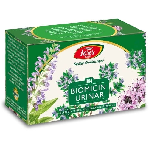 Ceai Biomicin urinar U64, 20 plicuri, Fares Ceai Biomicin urinar U64, 20 plicuri, Fares