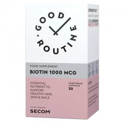 Biotin 1000 mcg Good Routine, 30 capsule vegetale, Secom Biotin 1000 mcg Good Routine, 30 capsule vegetale, Secom