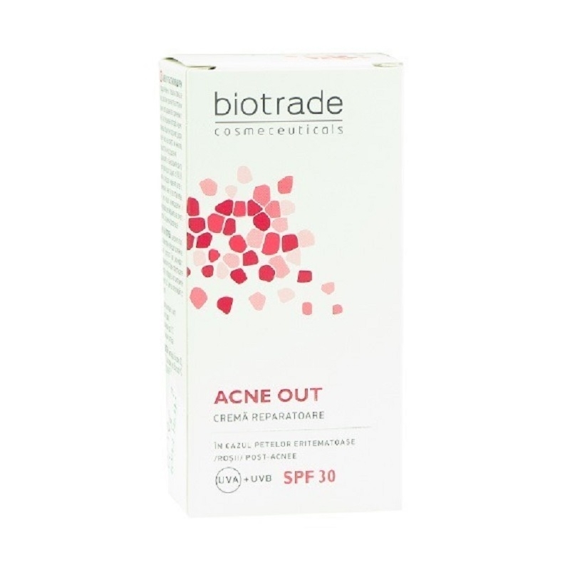 Crema reparatoare cu SPF 30 Acne Out, 30 ml, Biotrade