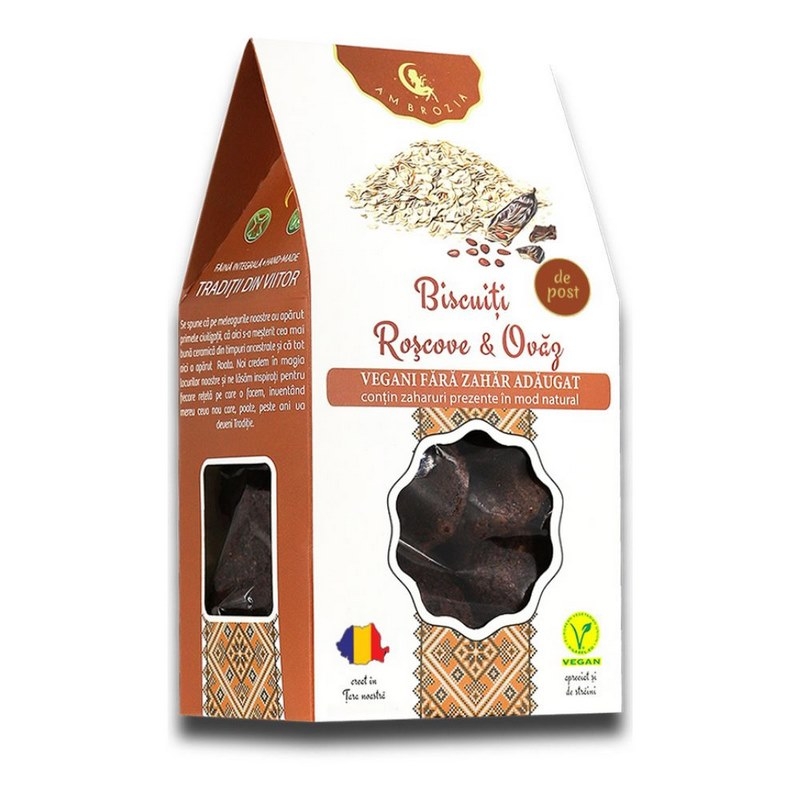 Biscuiti cu roscove si ovaz, 130 g, Hiper Ambrozia Biscuiti cu roscove si ovaz, 130 g, Hiper Ambrozia