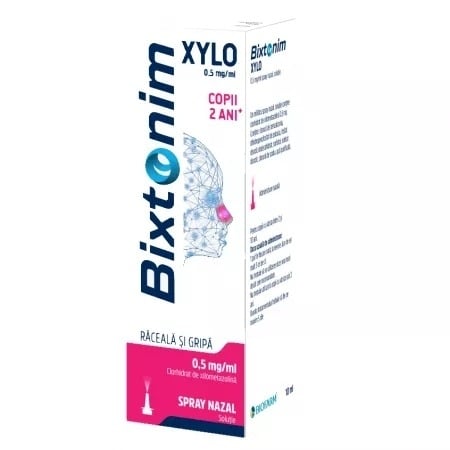 Bixtonim Xylo, 0,5 mg/ml spray nazal, solutie, 10 ml, Biofarm