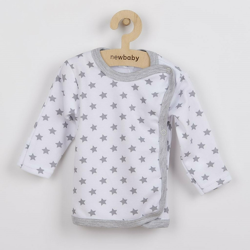 Bluza cu maneca lunga, Cu capse, Marime 56, Din bumbac 100%, New Baby, Classic II Grey with stars Bluza cu maneca lunga, Cu capse, Marime 56, Din bumbac 100%, New Baby, Classic II Grey with stars