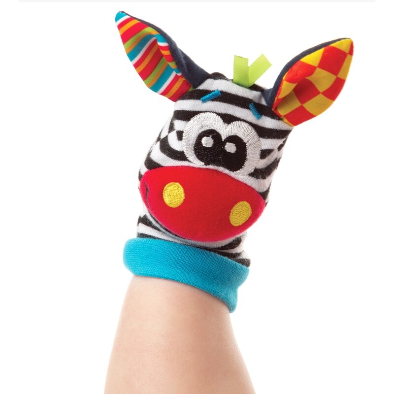 Botosei si bratari cu zornaitoare, Animalute dragute pentru bebelusi, Set 4 piese, 2 pentru maini si 2 pentru picioare, Jungle Wrist Rattle and Foot Finder, Playgro