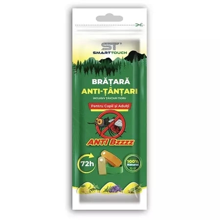 Bratara reglabila anti-tantari pentru copii si adulti, 1 bucata, Smart Touch Bratara reglabila anti-tantari pentru copii si adulti, 1 bucata, Smart Touch
