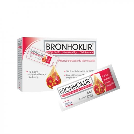 Bronhoklir - Tuse uscata sirop 5ml 15plicuri Bronhoklir - Tuse uscata sirop 5ml 15plicuri