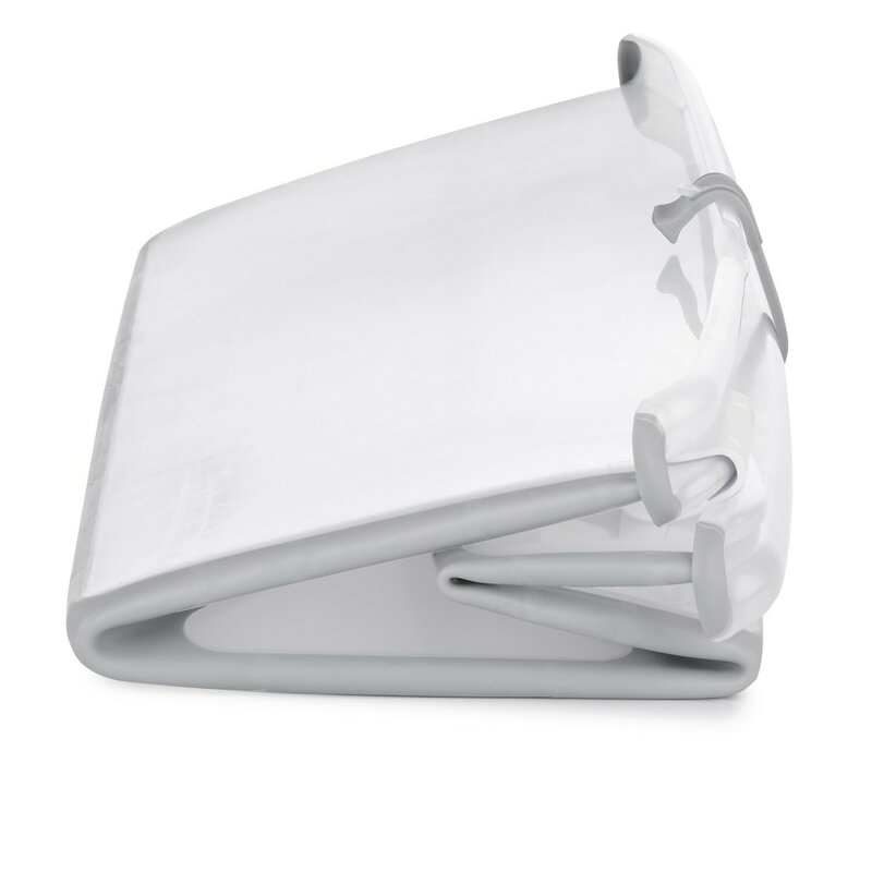 Cadita de baie cu pliere ultra-compacta, Jane, Oasis, Cu doua manere, 68 x 42 x 26 cm, Conform cu standardul european de siguranta EN 17072:2018, White