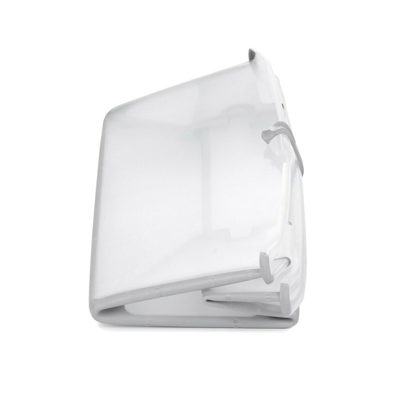Cadita de baie cu pliere ultra-compacta, Jane, Oasis, Cu doua manere, 68 x 42 x 26 cm, Conform cu standardul european de siguranta EN 17072:2018, White