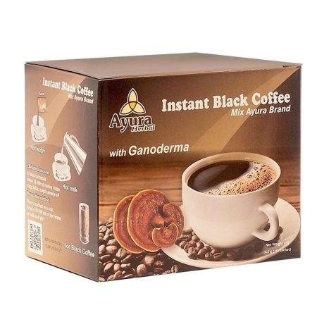 Cafea cu ganoderma Instant Black Coffee Mix, 10 plicuri, Ayura Herbal