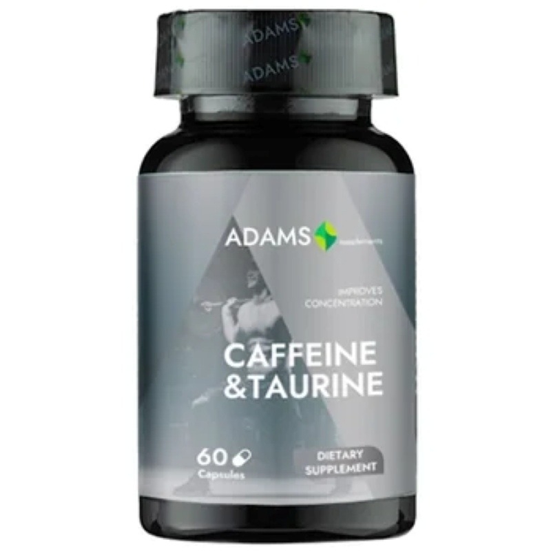 Caffeine & Taurine 680 mg, 60 capsule, Adams Supplements