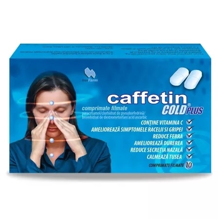 Caffetin Cold Plus, 10 comprimate filmate, Alkaloid Caffetin Cold Plus, 10 comprimate filmate, Alkaloid