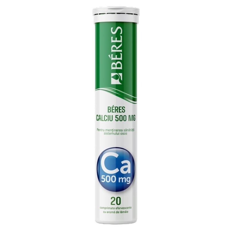 Calciu, 500 mg, 20 comprimate efervescente, Beres Pharmaceuticals Calciu, 500 mg, 20 comprimate efervescente, Beres Pharmaceuticals