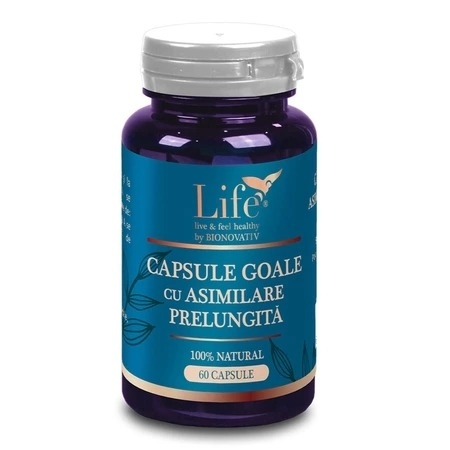 Capsule goale cu asimilare prelungita, 60 capsule, Bionovativ Capsule goale cu asimilare prelungita, 60 capsule, Bionovativ