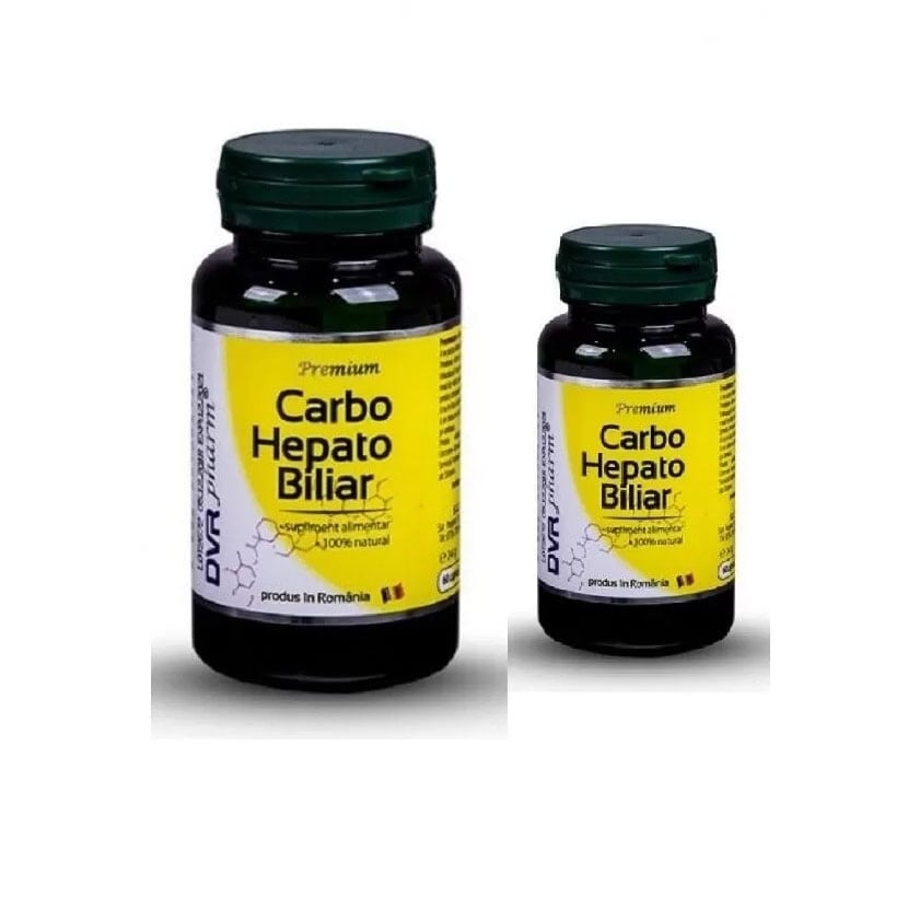 Pachet Carbo Hepato Biliar, 60 capsule + 30 capsule, DVR Pharm Pachet Carbo Hepato Biliar, 60 capsule + 30 capsule, DVR Pharm