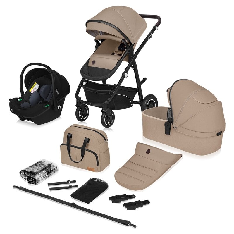 Carucior 3 in 1, Lionelo, Bianka, Transformabil, Cadru aluminiu, Cu landou si salteluta moale, Cu scoica auto testata ADAC, Cu multiple accesorii, Sustine 22 kg, 0 luni+, EN1466:2014+AC:2015, EN1888, Bej Carucior 3 in 1, Lionelo, Bianka, Transformabil, Cadru aluminiu, Cu landou si salteluta moale, Cu scoica auto testata ADAC, Cu multiple accesorii, Sustine 22 kg, 0 luni+, EN1466:2014+AC:2015, EN1888, Bej