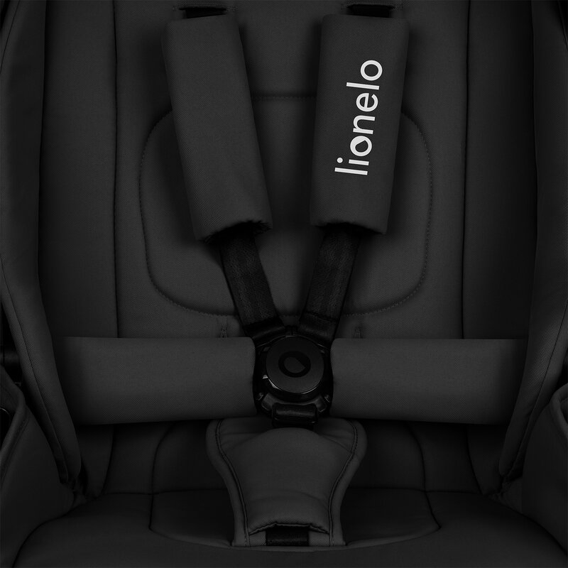 Carucior sport, Lionelo, Mika Plus, Cadru din aluminiu, Cu maner reversibil, Copertina XXL, Spatar reglabil in 3 pozitii, Cu accesorii, Pana la 22 kg, 6-48 luni; EN1888-1, EN1888-2 EN1466, Negru