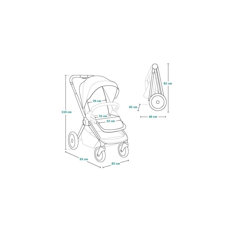 Carucior sport, Lionelo, Mika Plus, Cadru din aluminiu, Cu maner reversibil, Copertina XXL, Spatar reglabil in 3 pozitii, Cu accesorii, Pana la 22 kg, 6-48 luni; EN1888-1, EN1888-2 EN1466, Negru