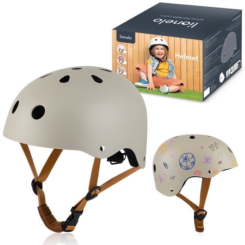 Casca pentru copii, Lionelo, Reglabila 50-56 cm, Din ABS si EPS, Conform cu standardul EN1078, Bej Casca pentru copii, Lionelo, Reglabila 50-56 cm, Din ABS si EPS, Conform cu standardul EN1078, Bej