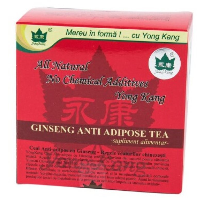Ceai antiadipos cu Ginseng, 30 plicuri, Yong Kang Ceai antiadipos cu Ginseng, 30 plicuri, Yong Kang