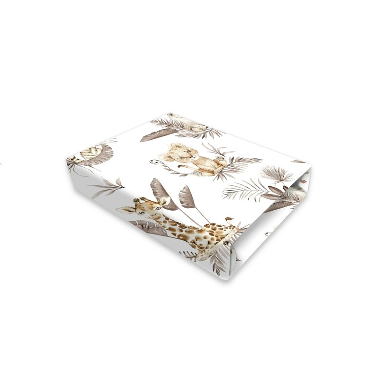 Cearceaf cu elastic, MimiNu, Pentru pat 160X80 cm, Din bumbac certificat Oeko Tex Standard 100, Savanna Cearceaf cu elastic, MimiNu, Pentru pat 160X80 cm, Din bumbac certificat Oeko Tex Standard 100, Savanna