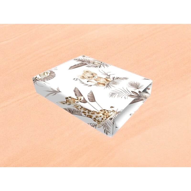 Cearceaf cu elastic, MimiNu, Pentru pat 160X80 cm, Din bumbac certificat Oeko Tex Standard 100, Savanna Cearceaf cu elastic, MimiNu, Pentru pat 160X80 cm, Din bumbac certificat Oeko Tex Standard 100, Savanna